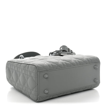 Christian Dior Ultra Matte Calfskin Cannage Small My ABCDior Lady Dior Grey