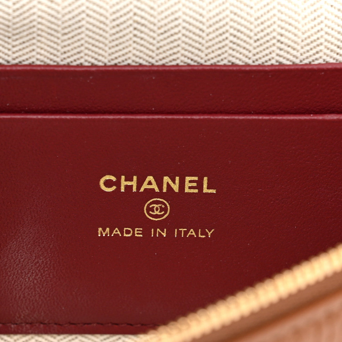 Chanel Grained Calfskin Small Supple Trapeze Vanity With Chain Camel