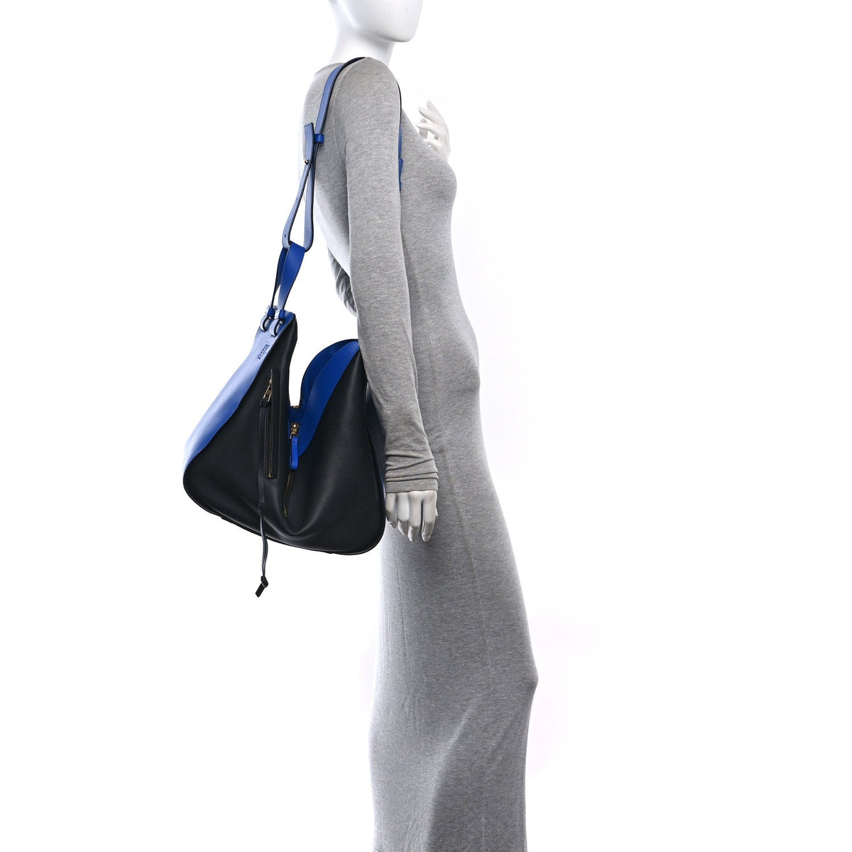 Loewe Calfskin Medium Hammock Shoulder Bag Electric Blue Black