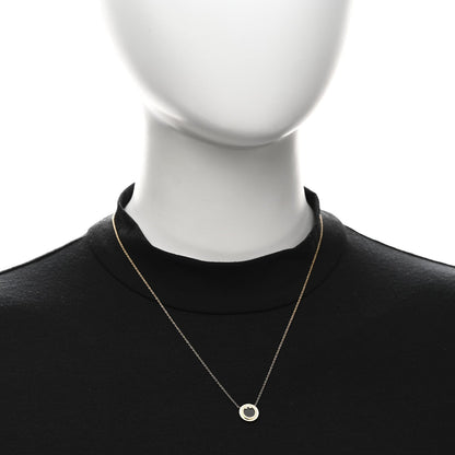 Tiffany 18K Yellow Gold Diamond Black Onyx Small T Circle Pendant Necklace