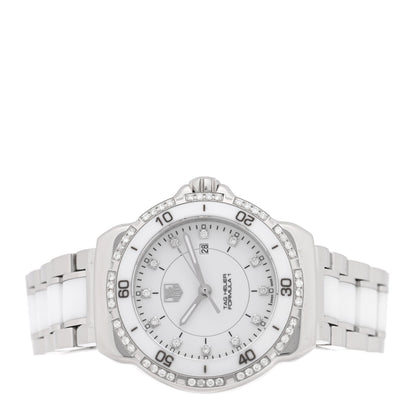 Tag Heuer Stainless Steel Ceramic Diamond 32mm Formula 1 Watch White WAH1313