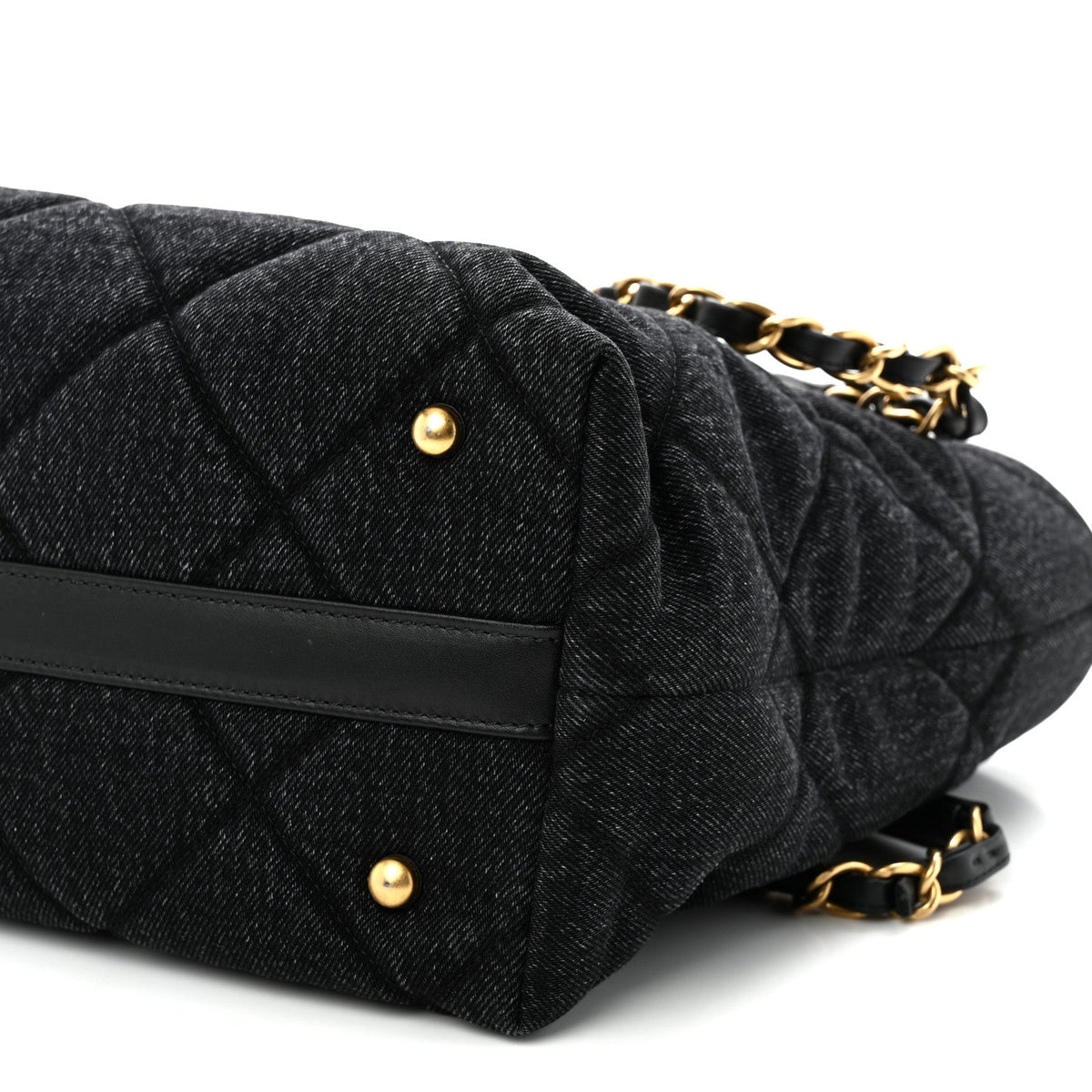 Chanel Denim Calfskin Quilted Small Deauville Tote Black