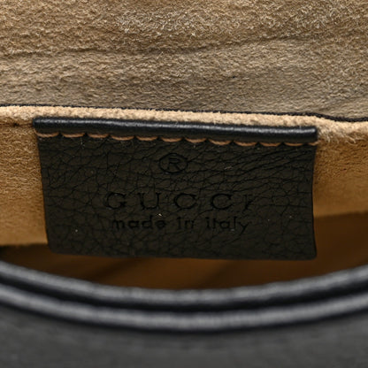 Gucci Pebbled Calfskin Small 1973 Chain Shoulder Bag Black