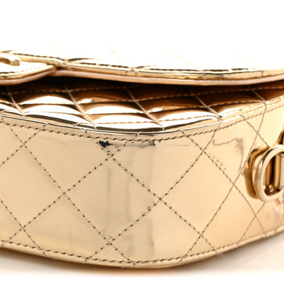 Chanel Mirror Calfskin Medium Hollywood Boulevard Flap Bag Light Gold