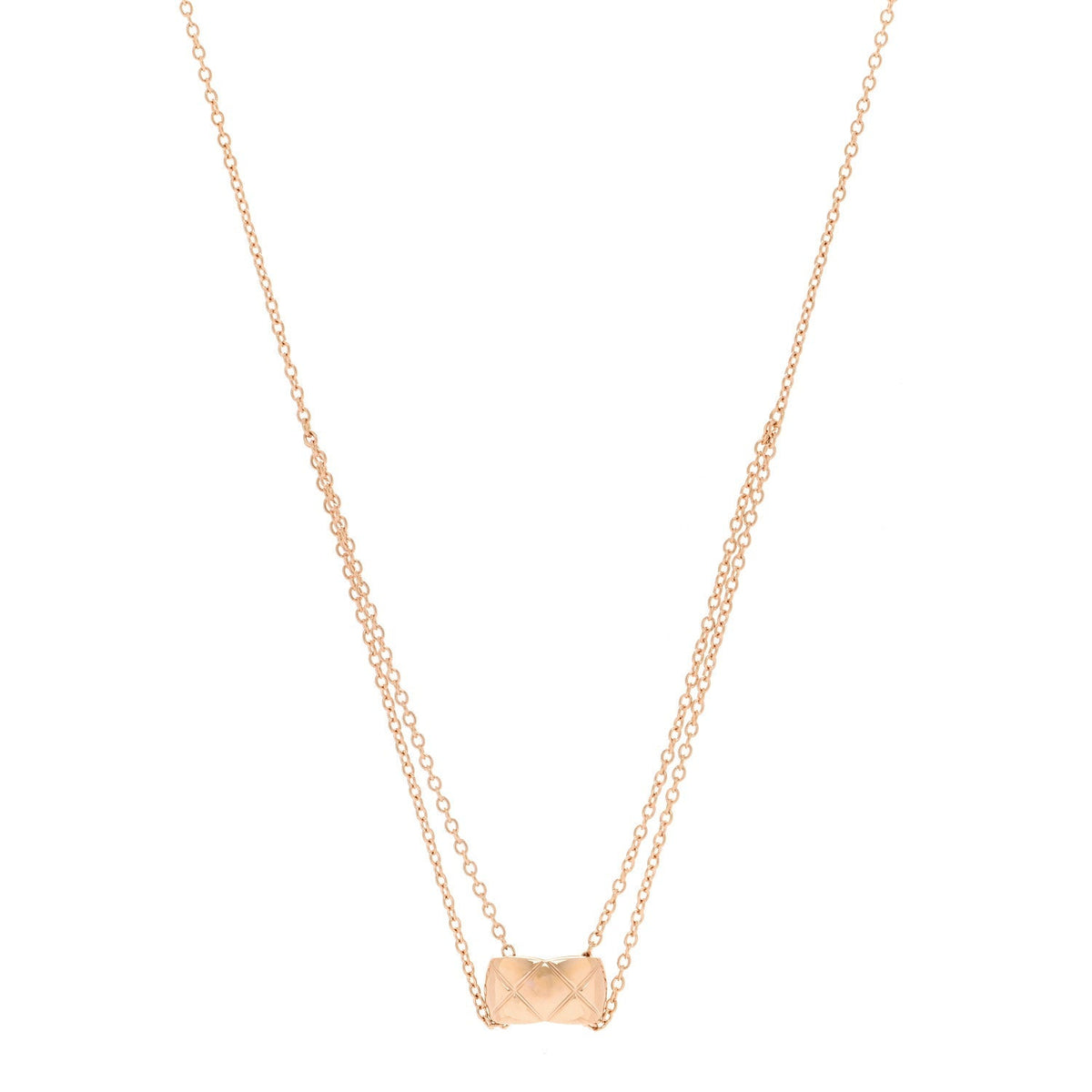 Chanel 18K Beige Gold Coco Crush Pendant Necklace