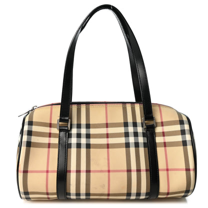 Burberry House Nova Check Barrel Bag Black