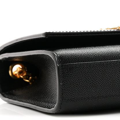Saint Laurent Grain De Poudre Small Classic Monogram Kate Tassel Satchel Black