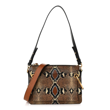 Chloe Calfskin Snakeskin Embossed Small Roy Bag Multicolor