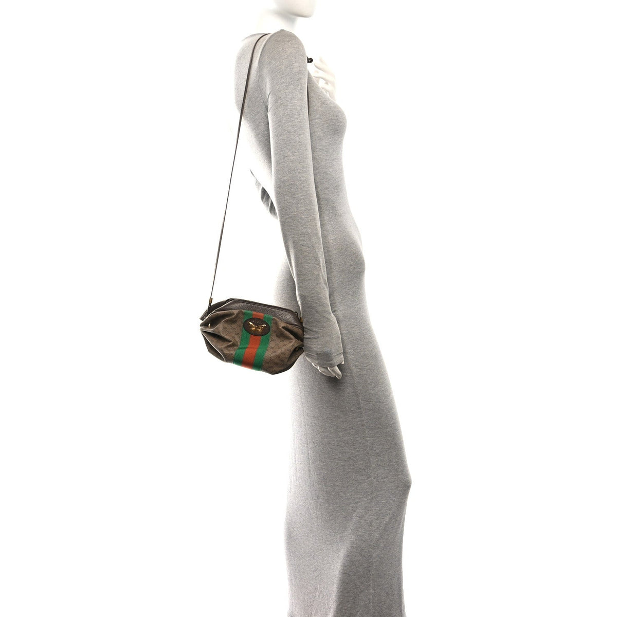 Gucci GG Supreme Web Butterfly Candy Crossbody Beige New Acero