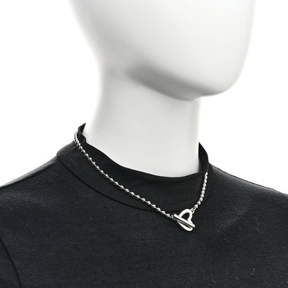 Gucci Sterling Silver Heart Toggle Necklace 39.4cm