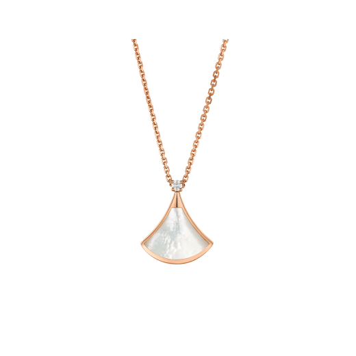 18K Gold Diamond Mother of Pearl Divas' Dream Necklace