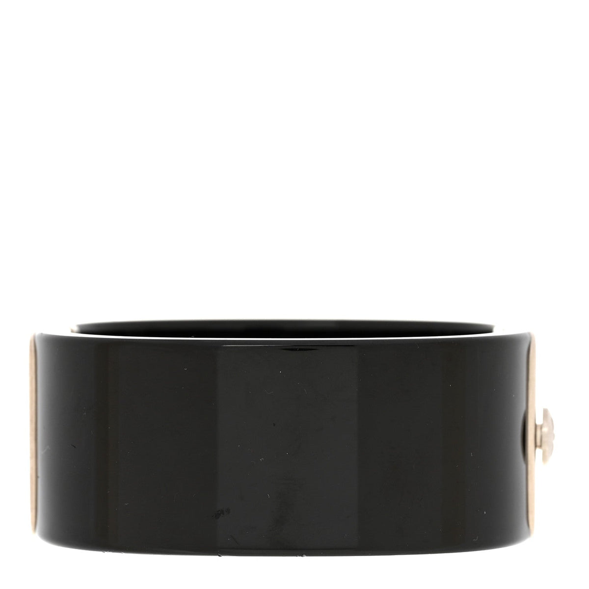Chanel Resin Crystal CC Cuff Black