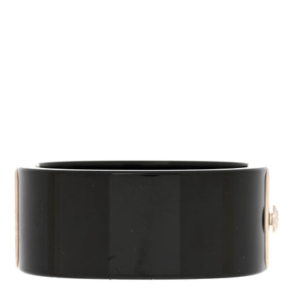 Chanel Resin Crystal CC Cuff Black