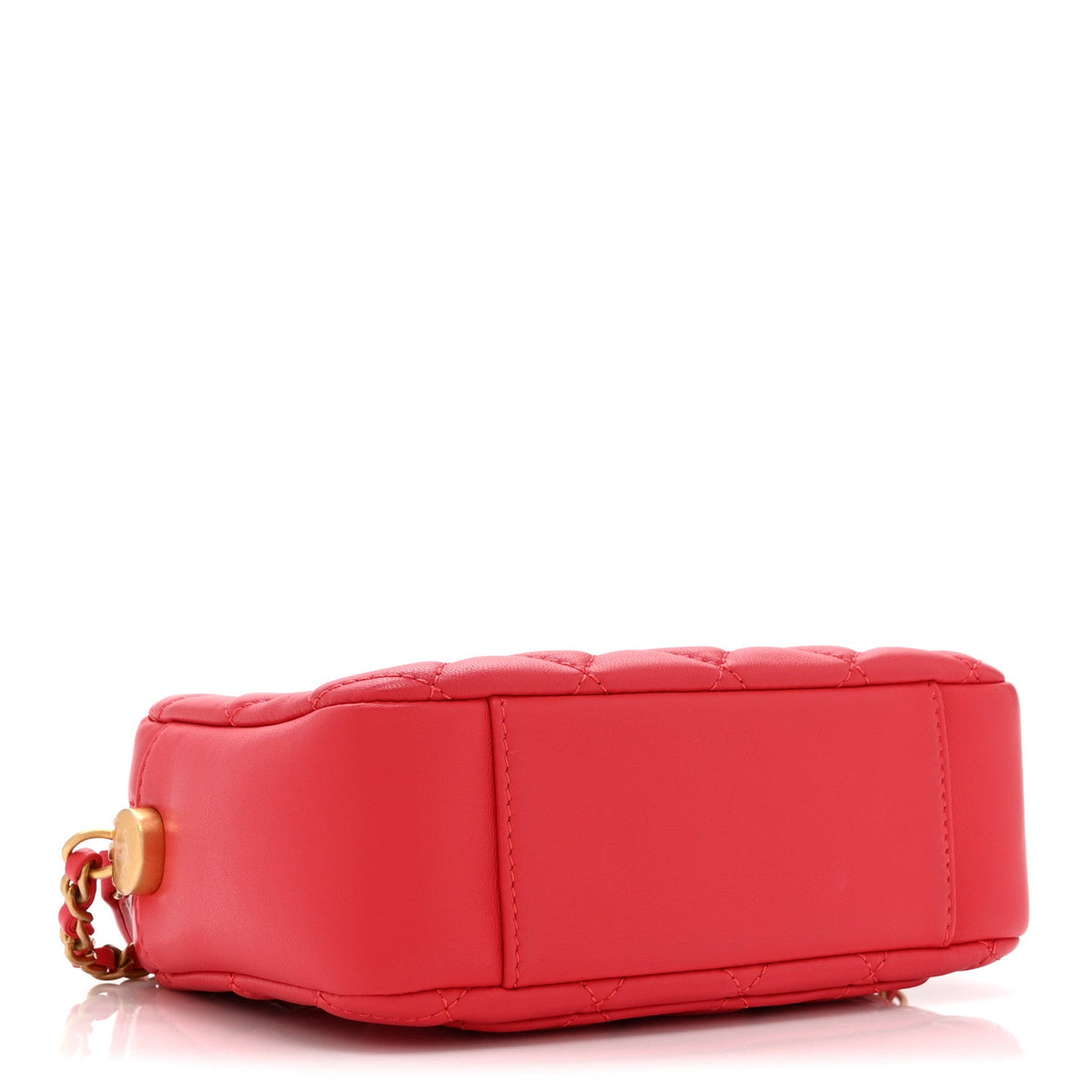 Chanel Lambskin Quilted CC Pearl Crush Camera Case Red