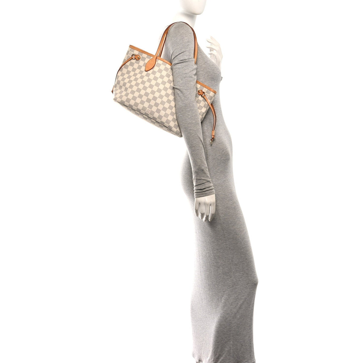 Louis Vuitton Damier Azur Neo Neverfull PM Tote Bag Blue and White