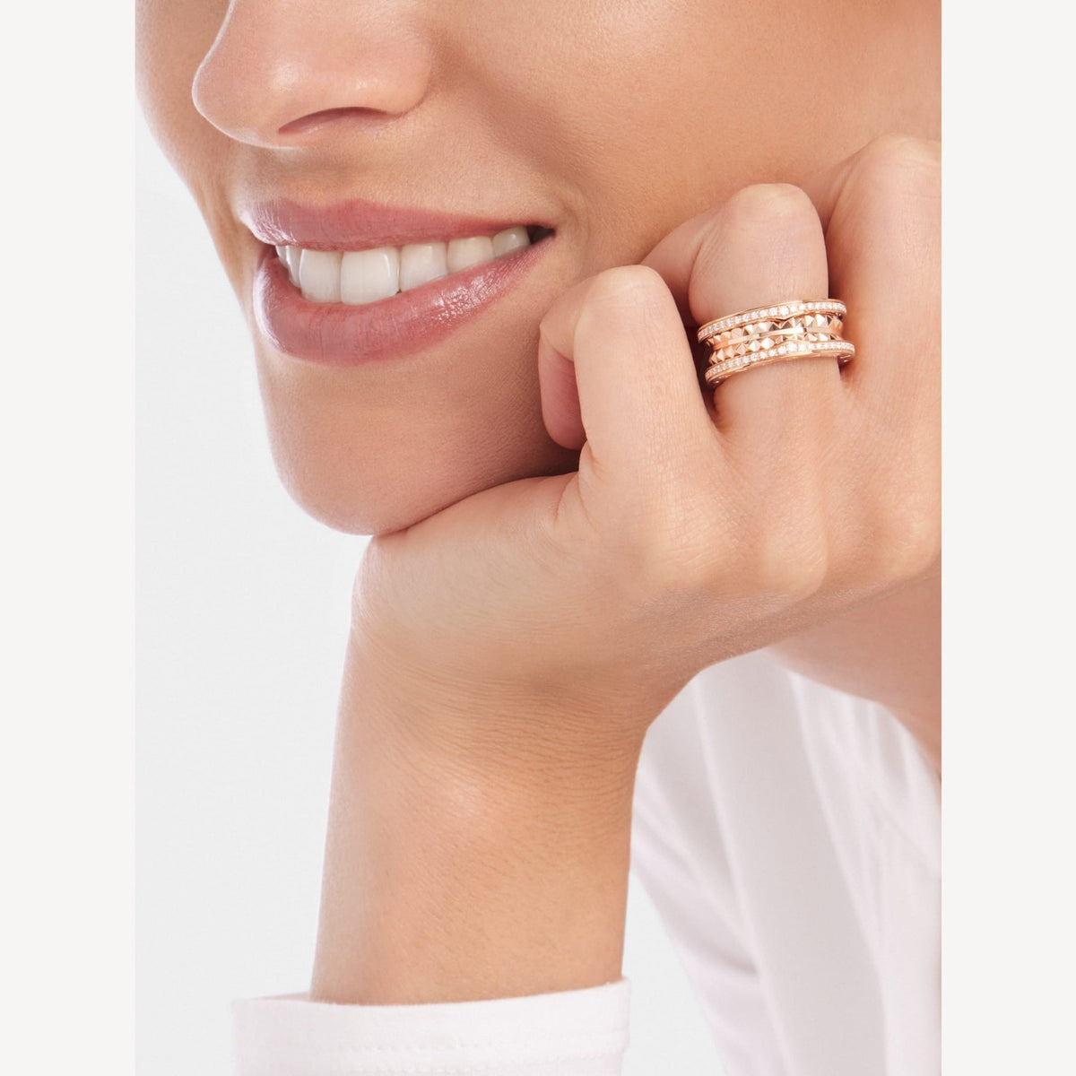 Bulgari 18K Gold Diamond B.zero1 Ring