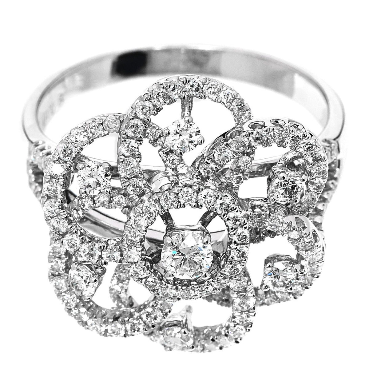 Parker & West by FASHIONPHILE18K White Gold Diamond 1.24ctw Flower Ring 59 8.75