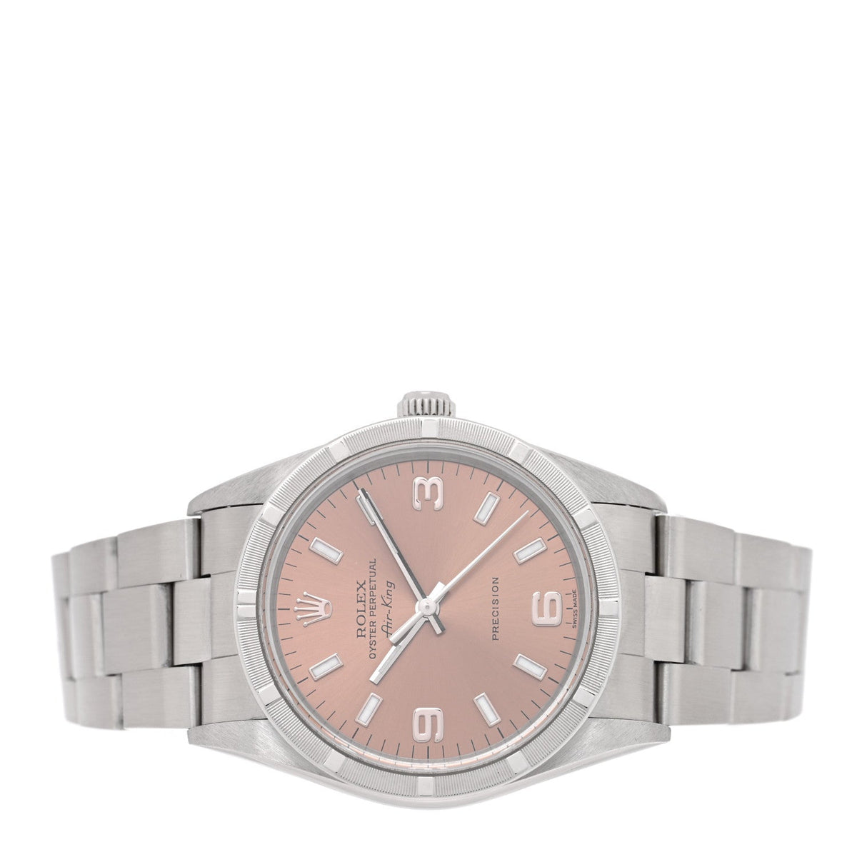 Rolex Stainless Steel 34mm Air-King Precision Watch Pink 14010