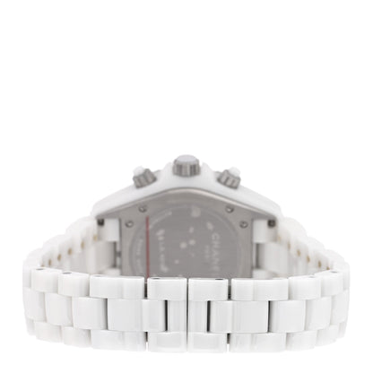 Chanel Stainless Steel Ceramic 41mm J12 Chronograph Automatic Watch White 1945373