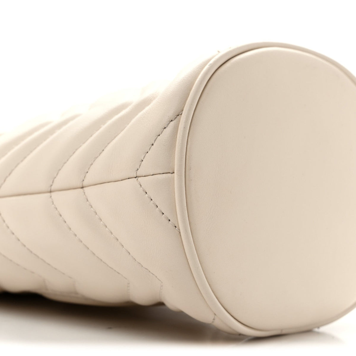 Gucci Calfskin Matelasse Mini GG Marmont 2.0 Bucket Bag White