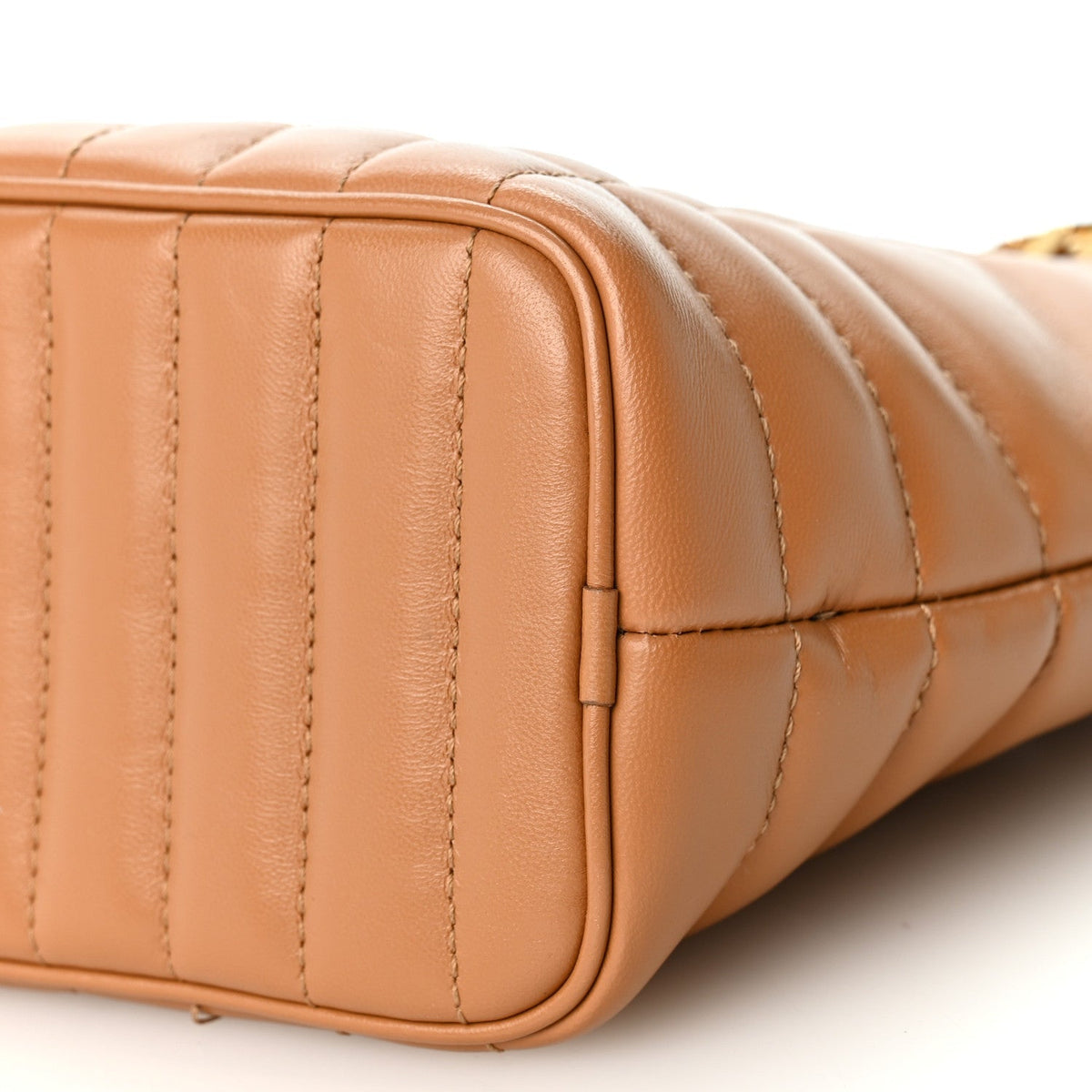 Burberry Lambskin Quilted Mini Lola Bucket Bag Maple Brown