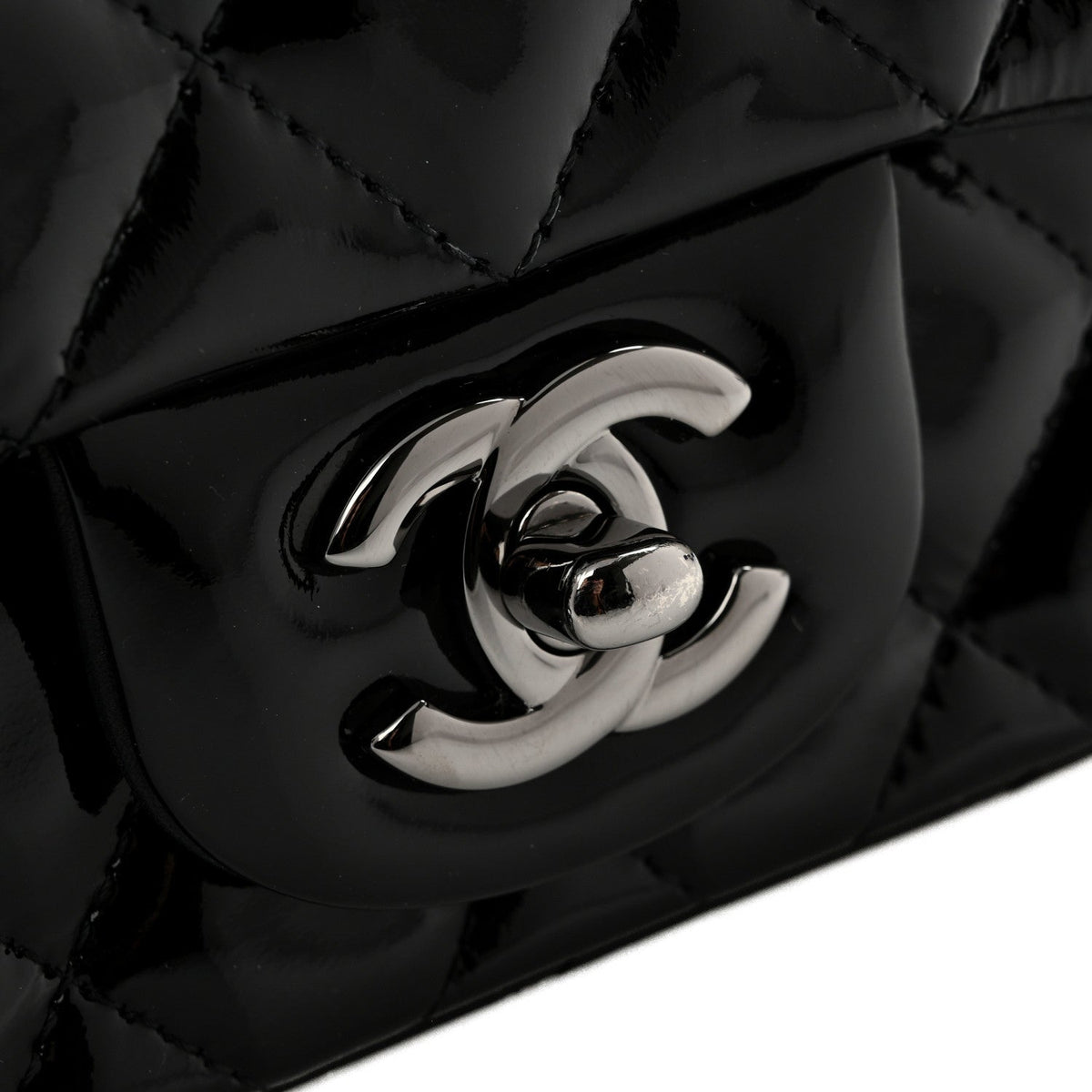 Chanel Patent Calfskin Quilted Mini Square Flap Black 1987491