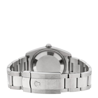 Rolex Stainless Steel 18K White Gold Diamond 34mm Oyster Perpetual Date Watch Black 115234