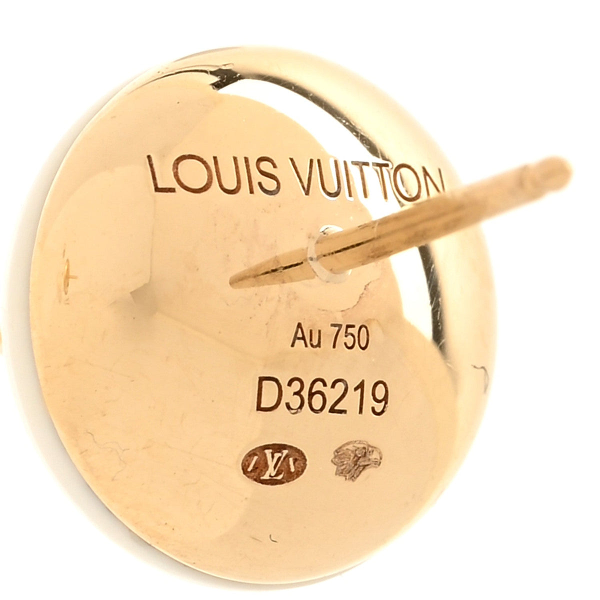 Louis Vuitton 18K Yellow Gold Diamond White Agate Color Blossom BB Star Stud Earrings