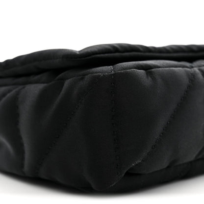 Saint Laurent Satin Patchwork Monogram Medium Jamie Bag Black