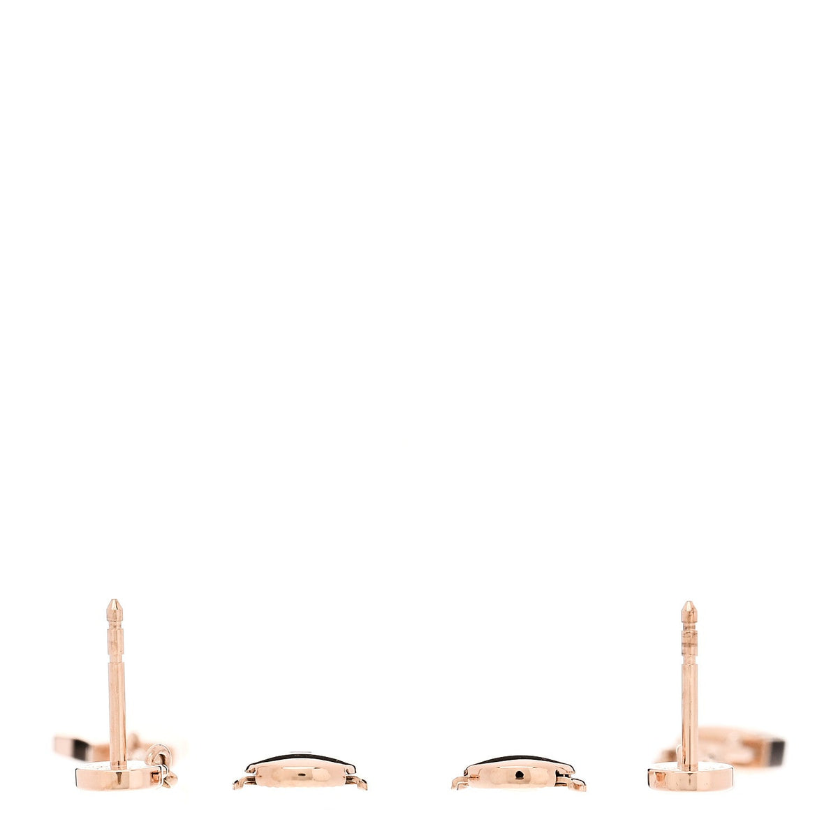Hermes 18K Rose Gold Kelly Clochette Earrings