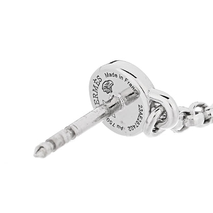 Hermes 18K White Gold Diamond Kelly Clochette Drop Earrings