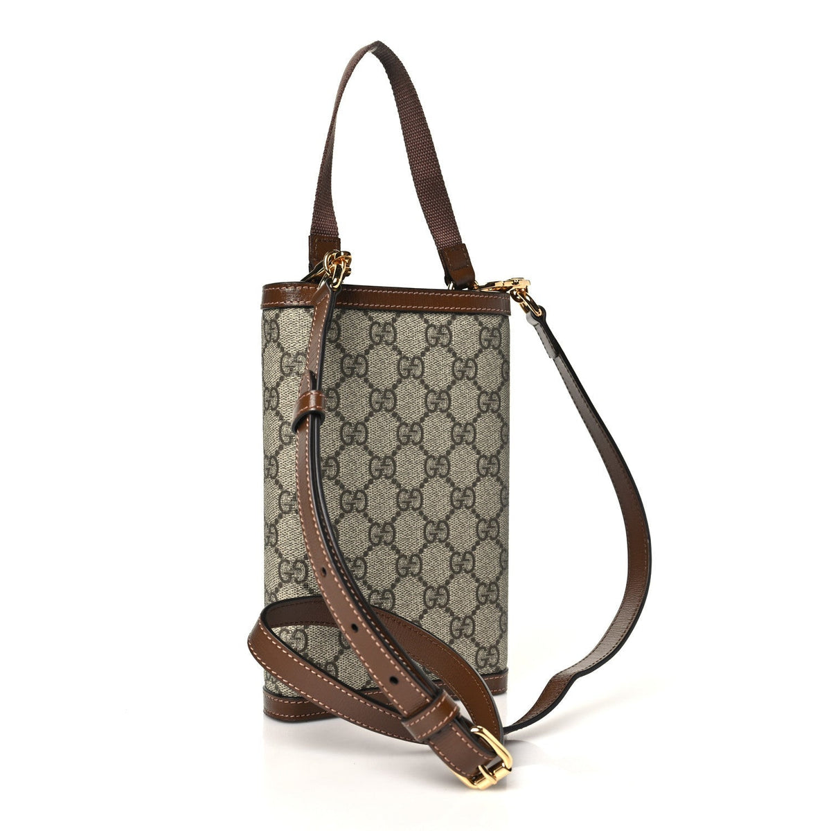 Gucci GG Supreme Calfskin Blondie Wallet on Chain Beige Brown
