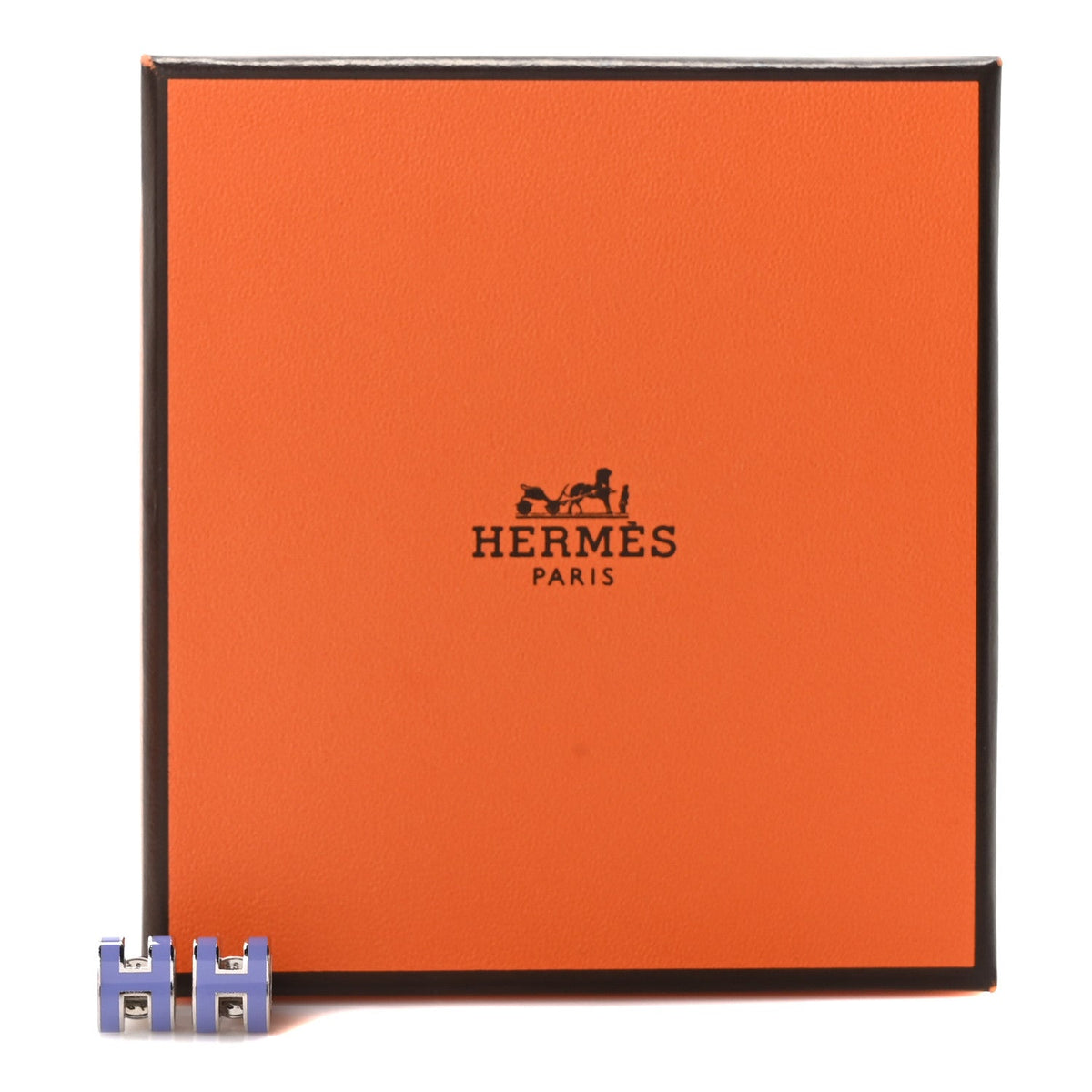 Hermès Palladium Lacquered Mini Pop H Earrings Lilac