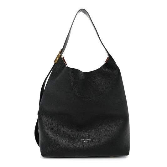 Louis Vuitton Grained Calfskin Low Key Hobo MM Black