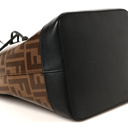 Fendi Glazed Fabric Vitello Mon Tresor Grande Mogano Panna Black