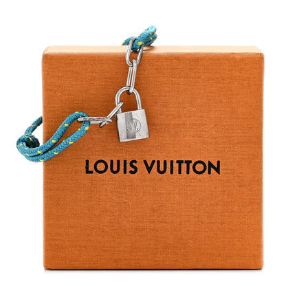 Louis Vuitton Sterling Silver Virgil Abloh Lockit Bracelet Blue Yellow