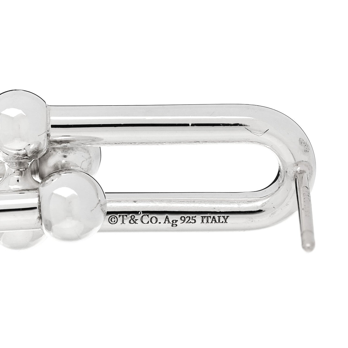 Tiffany Sterling Silver HardWear Double Long Link Earrings