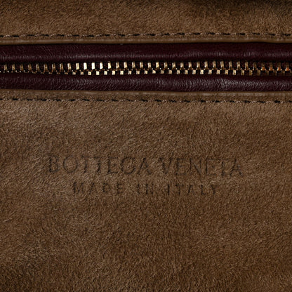 Bottega Veneta Lambskin Intrecciato Medium Padded Veneta Deep Mahogany