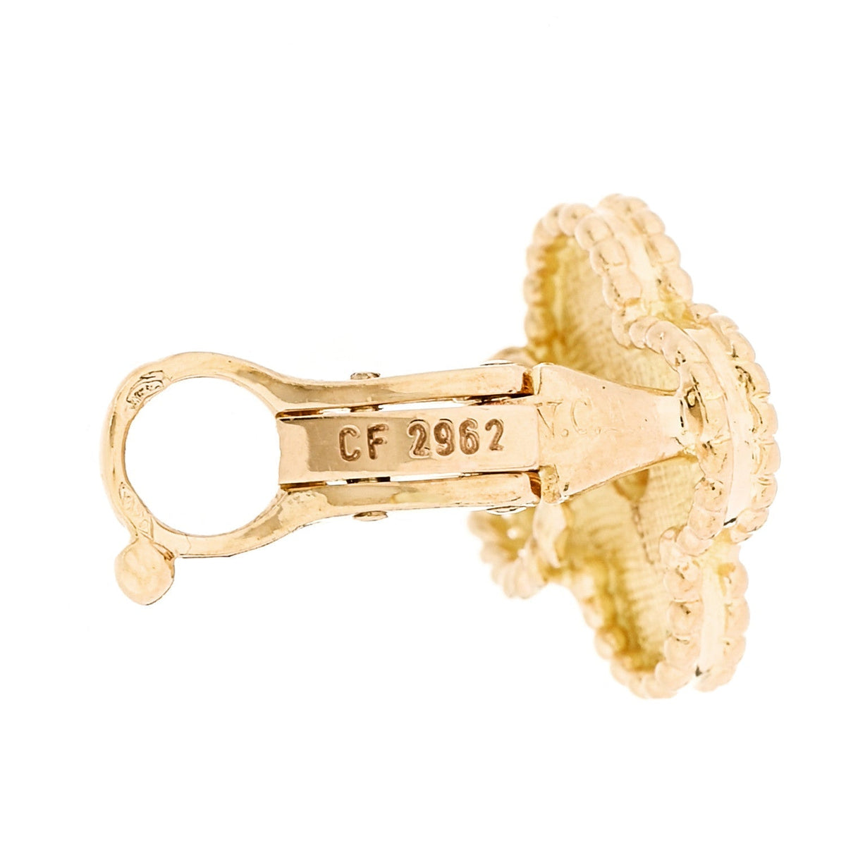 Van Cleef & Arpels 18K Yellow Gold Vintage Alhambra Earrings