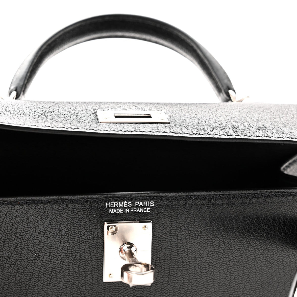 Hermes Chevre Chamkila Clou de Coeur Mini Kelly Sellier 20 Black