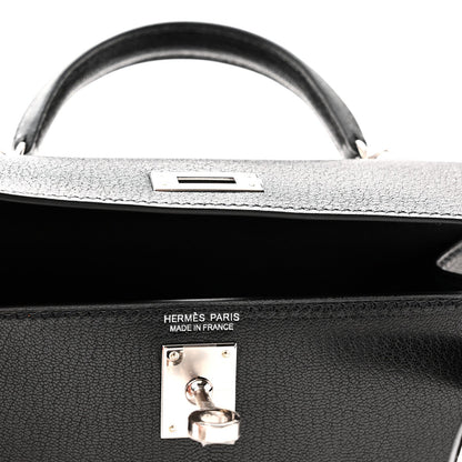 Hermes Chevre Chamkila Clou de Coeur Mini Kelly Sellier 20 Black