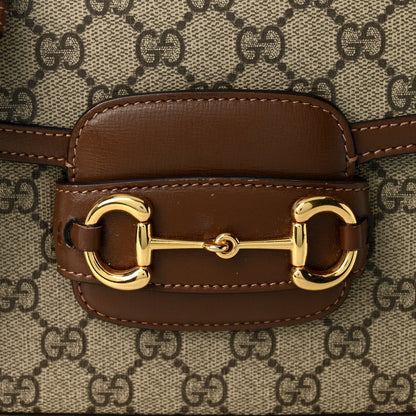 Gucci GG Supreme Horsebit 1955 Shoulder Bag Beige Brown Sugar
