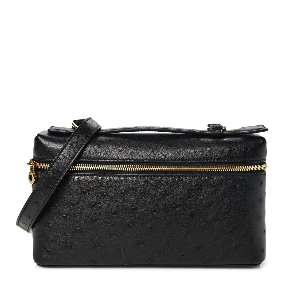 Loro Piana Ostrich L19 Extra Pocket Pouch Black