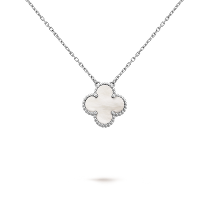 18K White Gold Mother of Pearl VCA Vintage Alhambra Pendant