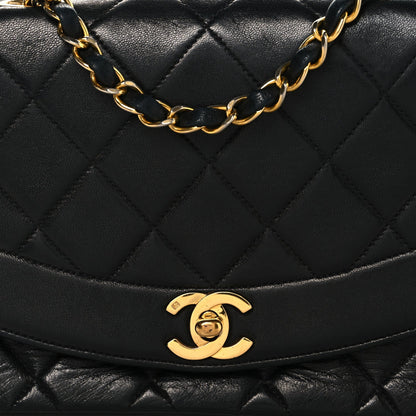 Chanel Lambskin Quilted Diana Small Single Flap Black