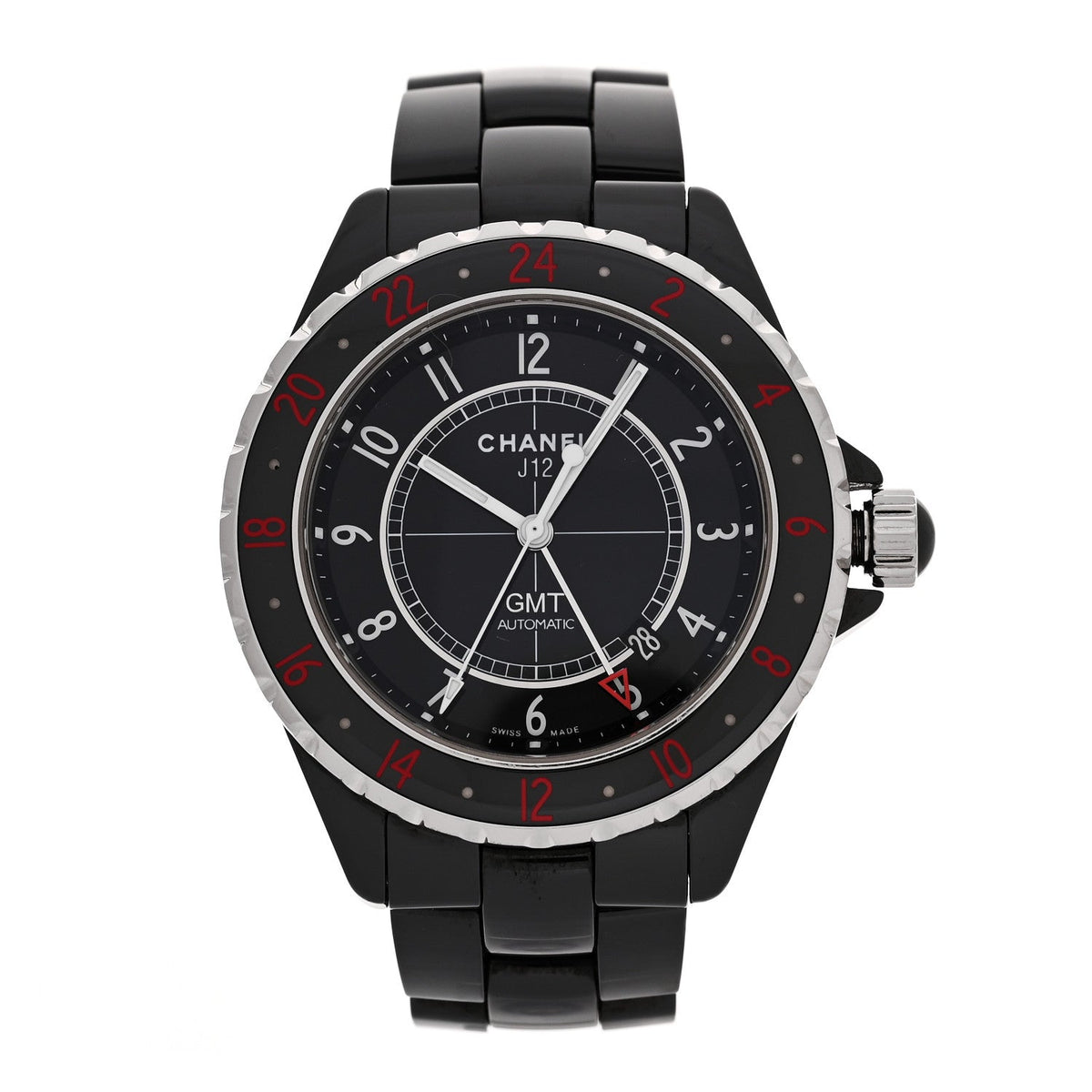 Chanel Stainless Steel Ceramic 41mm J12 GMT Automatic Watch Black