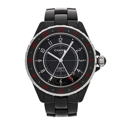 Chanel Stainless Steel Ceramic 41mm J12 GMT Automatic Watch Black
