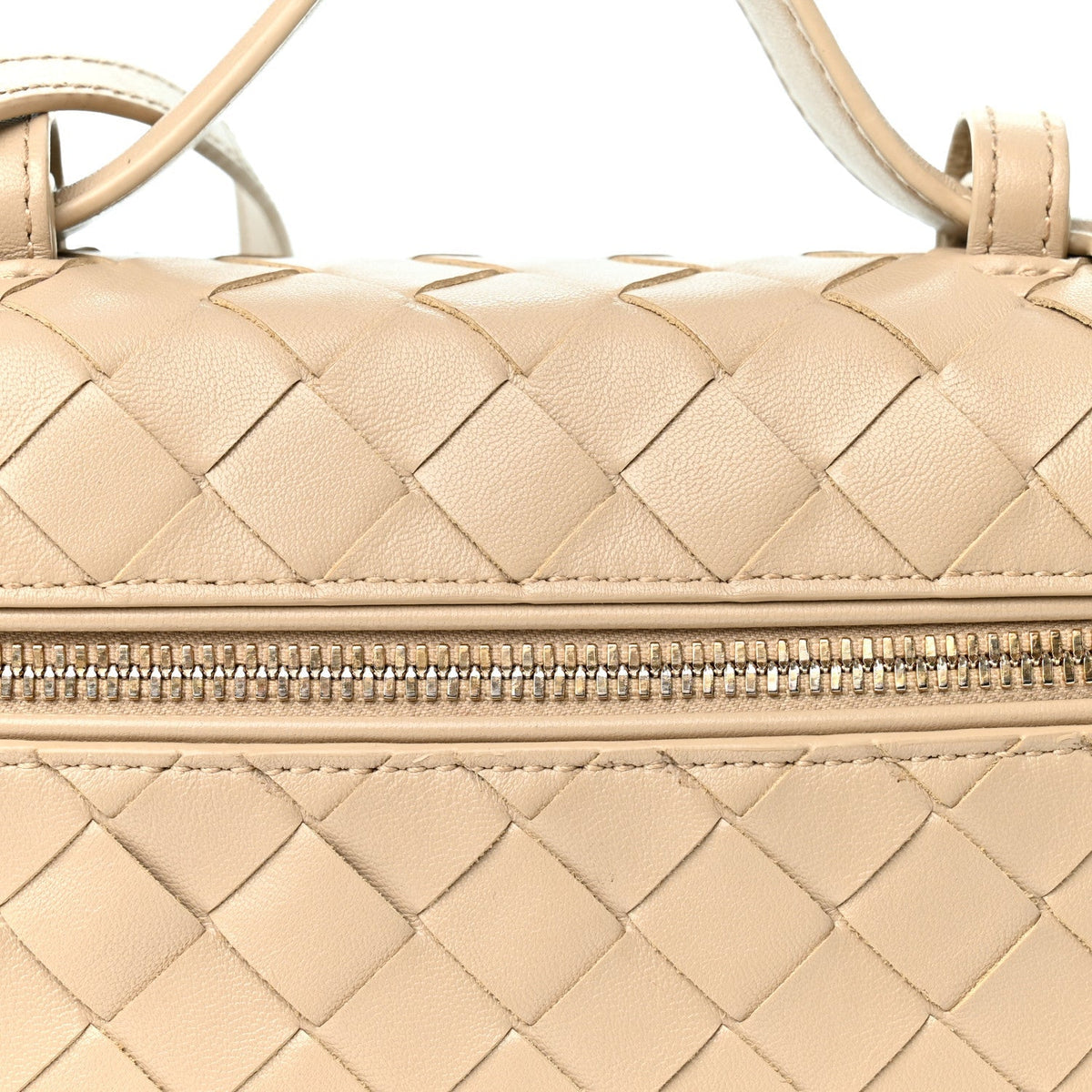 Bottega Veneta Calfskin Intrecciato Bang Bang Vanity Case Ecru