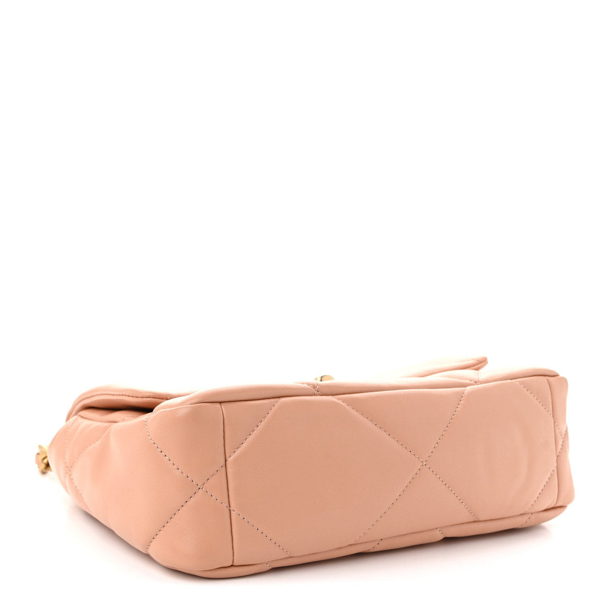 Chanel Lambskin Quilted Medium Chanel 19 Flap Beige