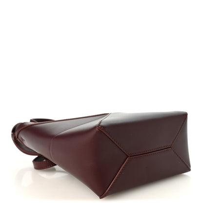 Loewe Shiny Calfskin Mini Puzzle Fold Tote Burgundy